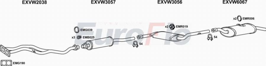 EuroFlo VWPAS18 1001A00 - Система випуску ОГ autocars.com.ua