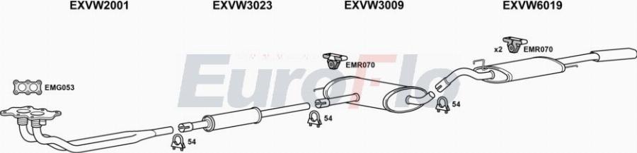 EuroFlo VWPAS18 2008A00 - Система випуску ОГ autocars.com.ua