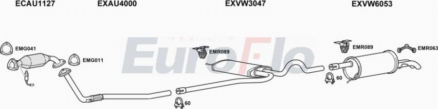 EuroFlo VWPAS18 2025A00 - Система випуску ОГ autocars.com.ua