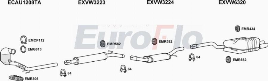 EuroFlo VWPAS18 3040 - Система випуску ОГ autocars.com.ua