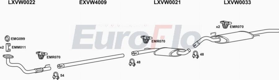 EuroFlo VWPAS19D 0295LHD - Система випуску ОГ autocars.com.ua