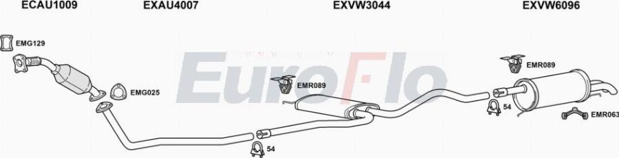 EuroFlo VWPAS19D 2008A00 - Система випуску ОГ autocars.com.ua