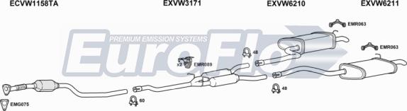 EuroFlo VWPAS19D 2025 - Система випуску ОГ autocars.com.ua