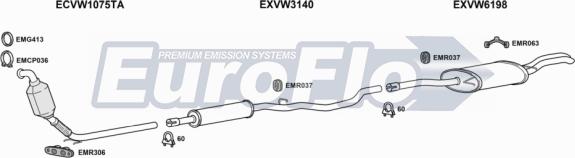 EuroFlo VWPAS19D 2029A - Система випуску ОГ autocars.com.ua