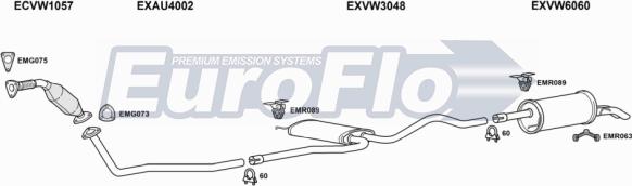 EuroFlo VWPAS19D 3018C - Система випуску ОГ autocars.com.ua