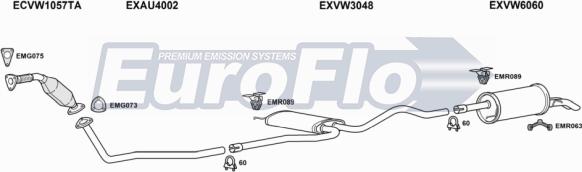 EuroFlo VWPAS19D 3018D - Система випуску ОГ autocars.com.ua