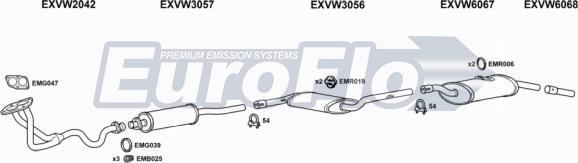 EuroFlo VWPAS20 3001B - Система випуску ОГ autocars.com.ua
