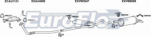 EuroFlo VWPAS20 3018A - Система випуску ОГ autocars.com.ua