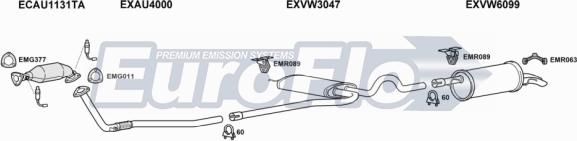 EuroFlo VWPAS20 3018B - Система випуску ОГ autocars.com.ua