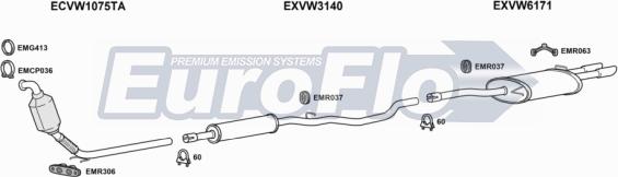 EuroFlo VWPAS20D 2004A - Система випуску ОГ autocars.com.ua