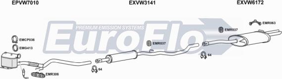 EuroFlo VWPAS20D 3015A - Система випуску ОГ autocars.com.ua
