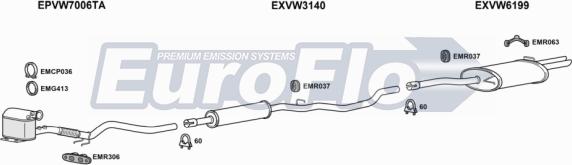 EuroFlo VWPAS20D 4001A - Система випуску ОГ autocars.com.ua