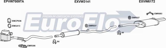 EuroFlo VWPAS20D 4004 - Система випуску ОГ autocars.com.ua