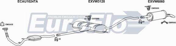 EuroFlo VWPAS25D 3004B - Система випуску ОГ autocars.com.ua