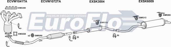 EuroFlo VWPOL14 1025C - Система випуску ОГ autocars.com.ua