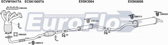 EuroFlo VWPOL14 1025A - Система випуску ОГ autocars.com.ua
