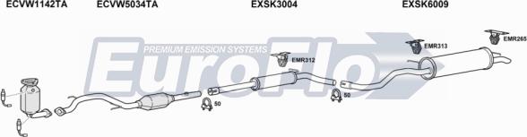 EuroFlo VWPOL14 1043 - Система випуску ОГ autocars.com.ua
