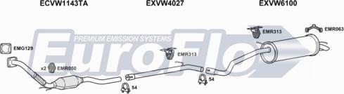 EuroFlo VWPOL14D 1004A - Система випуску ОГ autocars.com.ua