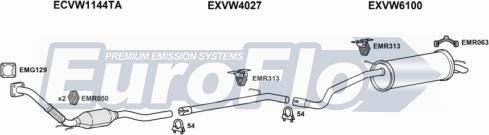 EuroFlo VWPOL14D 1004B - Система випуску ОГ autocars.com.ua