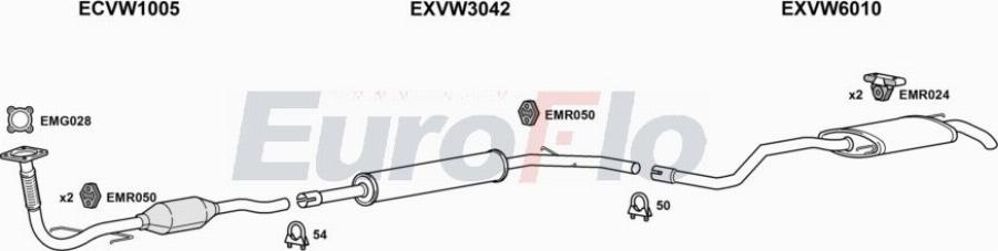 EuroFlo VWPOL19D 1001A00 - Система випуску ОГ autocars.com.ua