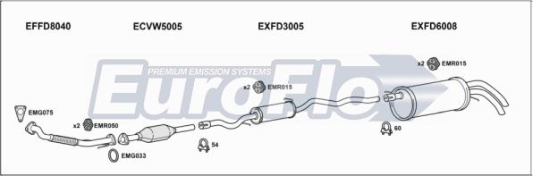 EuroFlo VWSHA19D 6004B - Система випуску ОГ autocars.com.ua