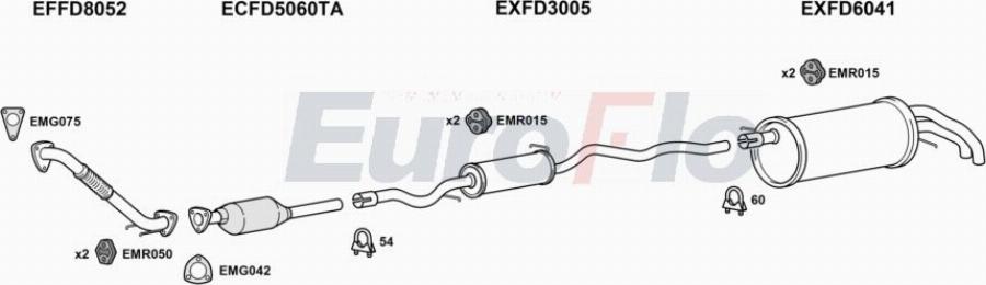 EuroFlo VWSHA19D 6022A00 - Система випуску ОГ autocars.com.ua