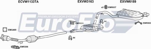 EuroFlo VWTIG20 3001 - Система випуску ОГ autocars.com.ua