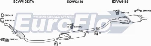 EuroFlo VWTRA19D 6001A - Система випуску ОГ autocars.com.ua