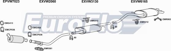 EuroFlo VWTRA19D 7011F - Система випуску ОГ autocars.com.ua