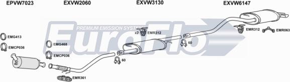 EuroFlo VWTRA19D 7011H - Система випуску ОГ autocars.com.ua