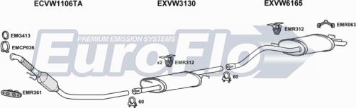 EuroFlo VWTRA19D 9008C - Система випуску ОГ autocars.com.ua