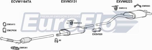 EuroFlo VWTRA20D 7011A - Система випуску ОГ autocars.com.ua