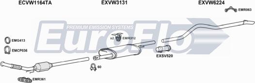 EuroFlo VWTRA20D 9011A - Система випуску ОГ autocars.com.ua