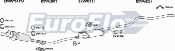 EuroFlo VWTRA20D 9011B - Система випуску ОГ autocars.com.ua