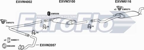 EuroFlo VWTRA24D 9004B - Система випуску ОГ autocars.com.ua