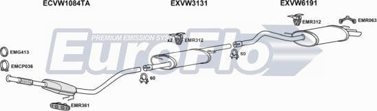 EuroFlo VWTRA25D 7018A - Система випуску ОГ autocars.com.ua