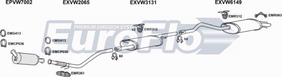 EuroFlo VWTRA25D 7018D - Система випуску ОГ autocars.com.ua