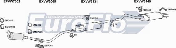 EuroFlo VWTRA25D 9018D - Система випуску ОГ autocars.com.ua