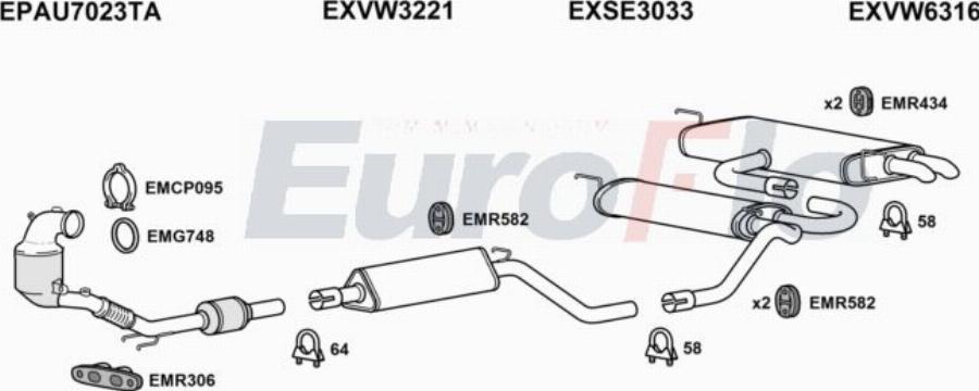 EuroFlo VWTRO15 3001C - Система випуску ОГ autocars.com.ua