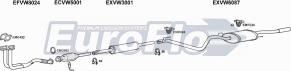 EuroFlo VWVEN16 2001B - Система випуску ОГ autocars.com.ua