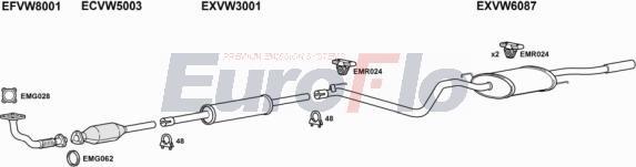 EuroFlo VWVEN18 0200LHD - Система випуску ОГ autocars.com.ua