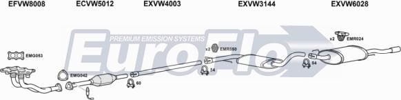 EuroFlo VWVEN20 2001D - Система випуску ОГ autocars.com.ua