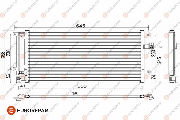 EUROREPAR 1610162480 - Конденсатор, кондиціонер autocars.com.ua