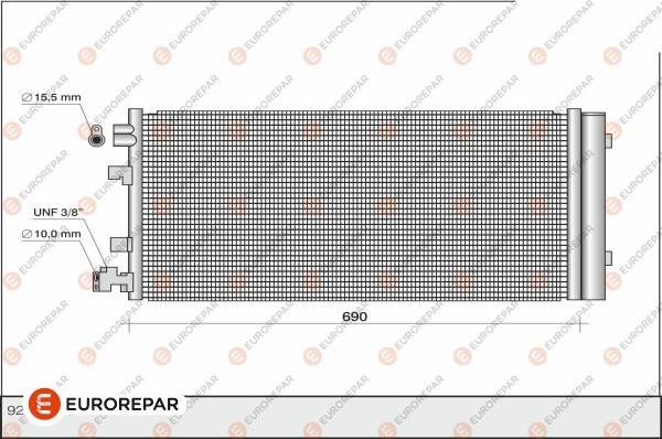 EUROREPAR 1610163380 - Конденсатор, кондиціонер autocars.com.ua