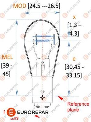 EUROREPAR 1616431380 - Лампа накаливания P21-5W  12V  21-5W  BAY15d autodnr.net