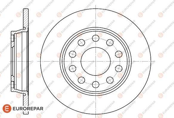 EUROREPAR 1618866080 - Гальмівний диск autocars.com.ua