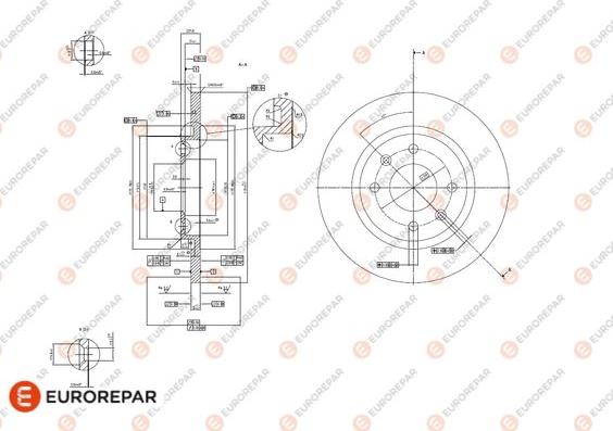 EUROREPAR 1618890380 - Гальмівний диск autocars.com.ua