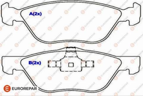 EUROREPAR 1636488180 - Гальмівні колодки, дискові гальма autocars.com.ua