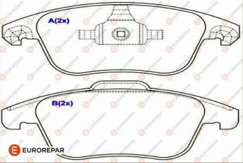 EUROREPAR 1643068480 - Тормозные колодки, дисковые, комплект avtokuzovplus.com.ua