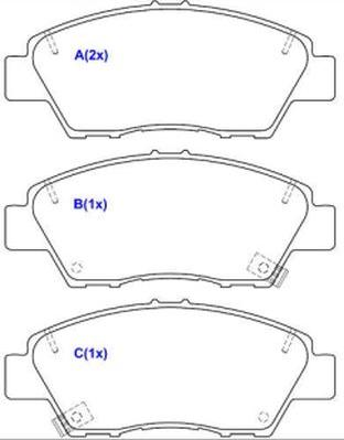 EUROREPAR 1643082280 - Тормозные колодки, дисковые, комплект avtokuzovplus.com.ua